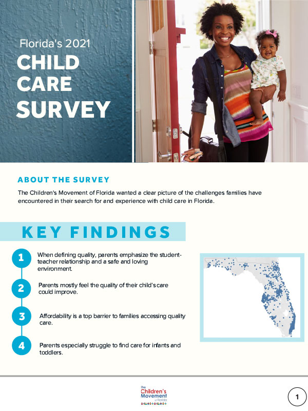 2021 Florida Child Care Survey - Cover Image