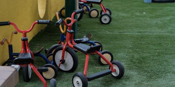 Tricycles on a playground