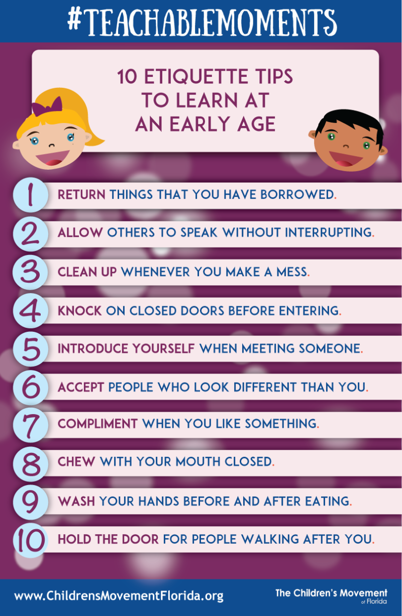10 Etiquette Tips to Learn at an Early Age