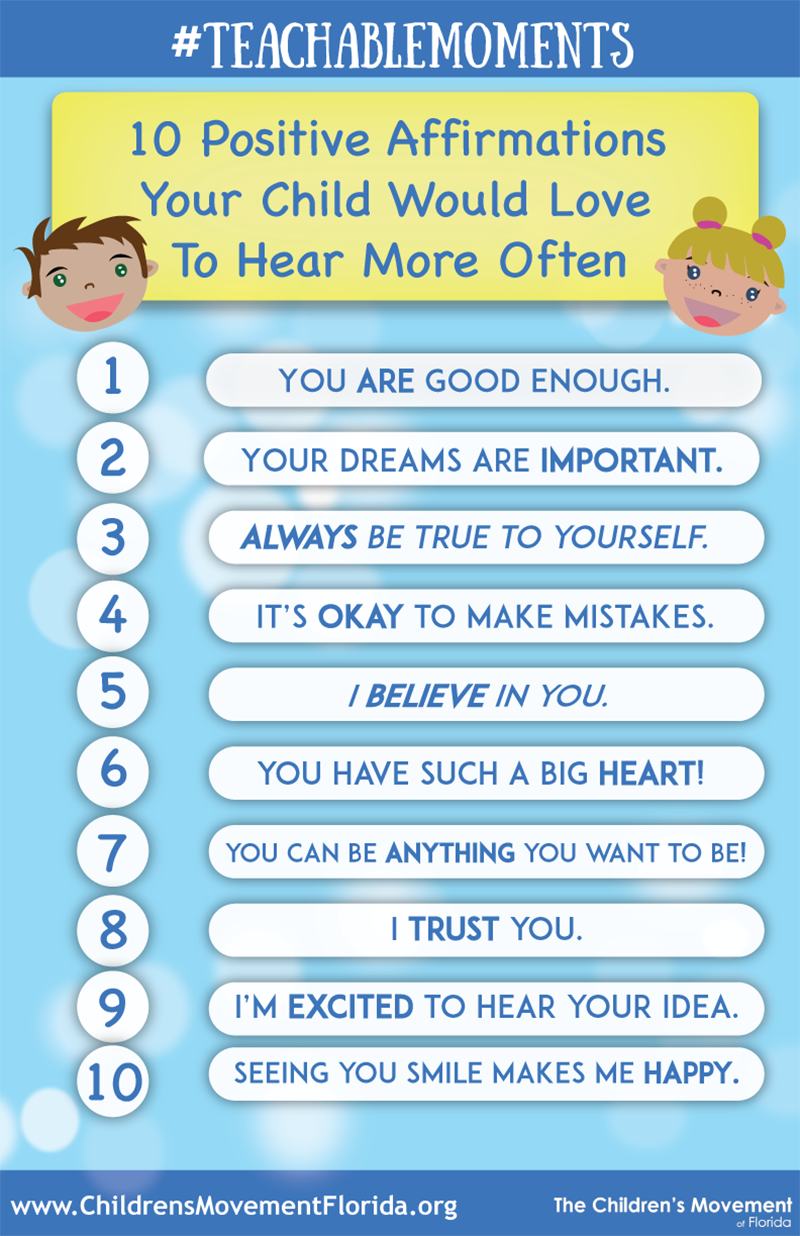 10 Positive Affirmations Your Child Would Love to Hear More Often