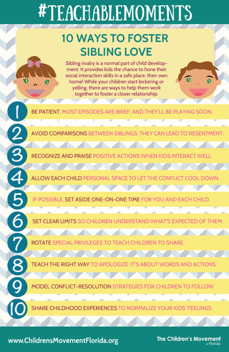 10 Ways to foster sibling love