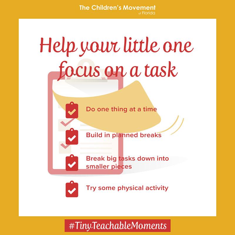 Help your little one focus on a task