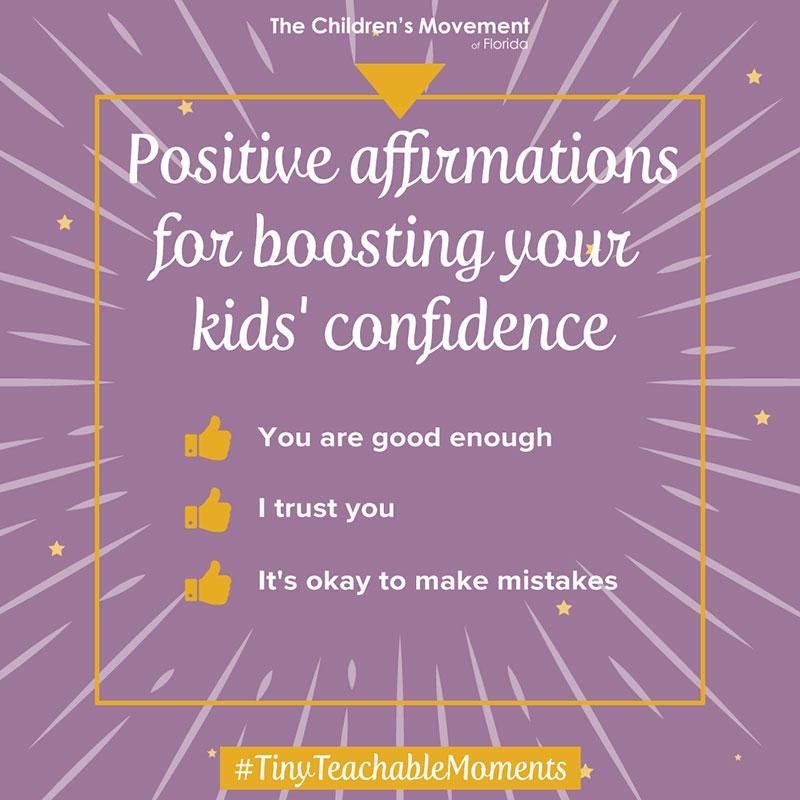 Positive affirmations for boosting your kids' confidence