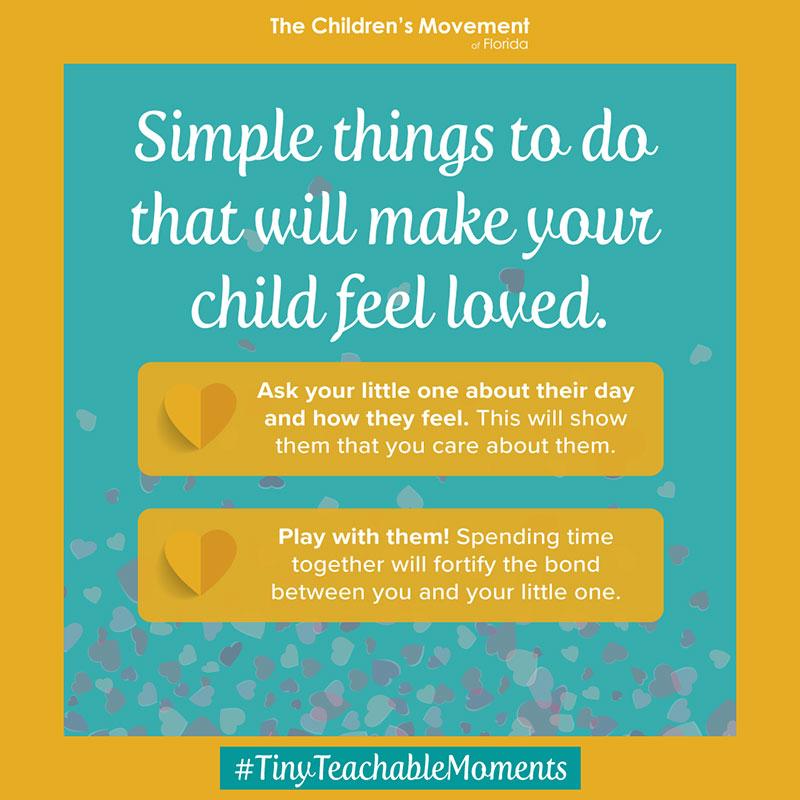 Simple things to do that will make your child feel loved
