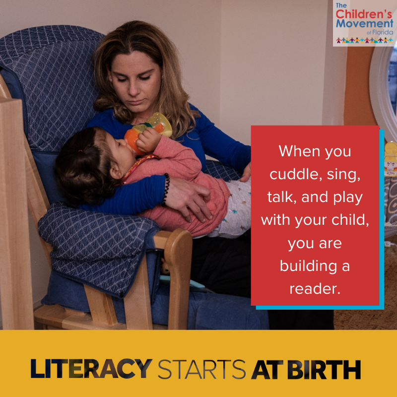 When you cuddle, sing, talk and play with your child, you are building a reader.