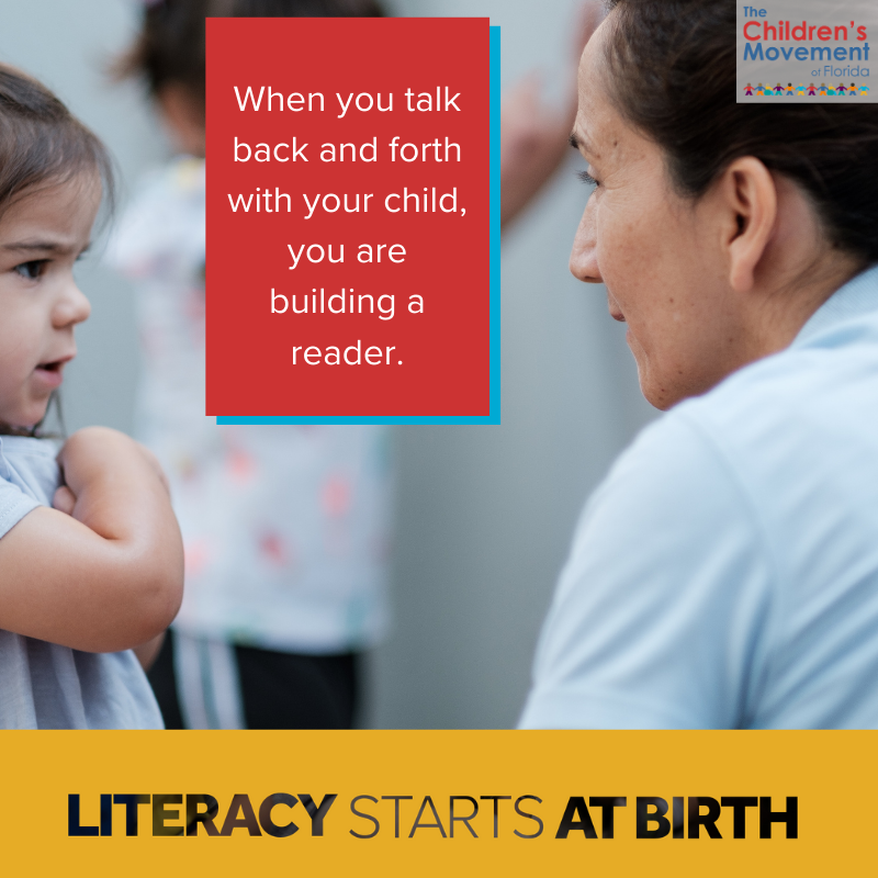 When you talk back and forth with your child, you are building a reader.