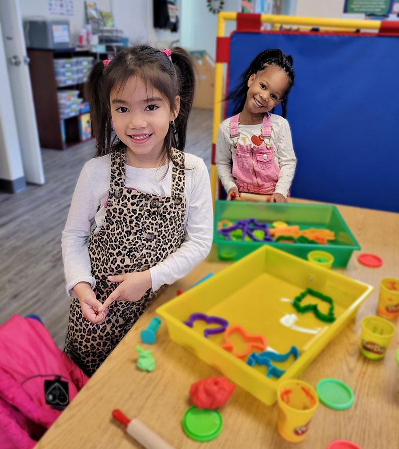 ReadingPals - two girls in a classroom